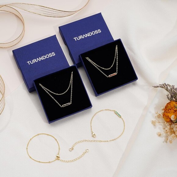 Personalized 14K Gold Plated Birthstone Necklaces - Meaningful Jewelry Set - Picture 7 of 7